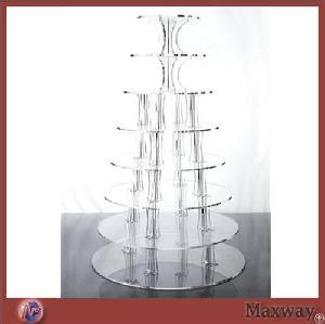 Thickening 8-tier Transparent Acrylic Cupcake Display Stand Shelf For Wedding
