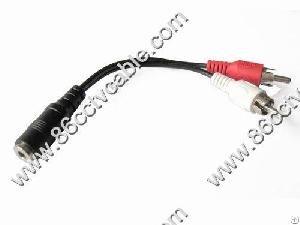 3.5 2-rca Audio Acoustique Amplifier Transfert Cable