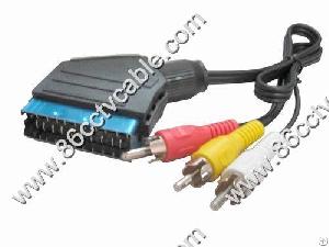 Video Kabel Scart Auf 3 Cinchstecker