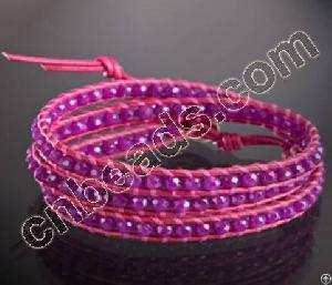 2012 Chan Luu Jewelry Bracelet Pink Stone Leather Bracelets