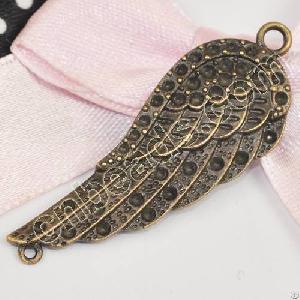 wing metal charm rhienstone fit alloy pendants 2012 fashion jewelry