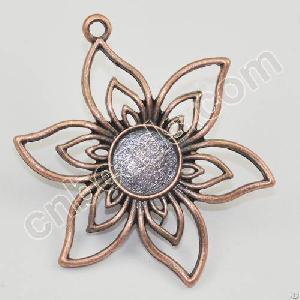 Metal Flower Pendant Alloy Metal Charms Fashion Jewelry Accessories