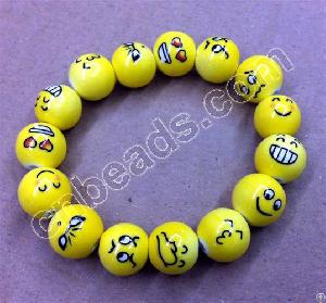 Round Ceramic Beads Handmade Facial Expression Bead 2012 Fashion Jewelry Accessories