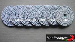 Diamond Wet Polishing Pads-white Spiral