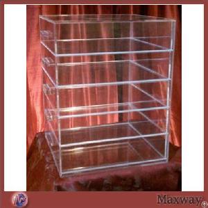 Clear Table Top Acrylic Store Cosmetic Organizer / Box With 5 Drawers