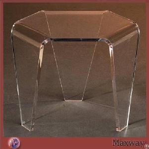 Hexagonal 3-legged Clear Acrylic Furniture Table And Chair