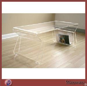 transparent square acrylic perspex table magazine holder