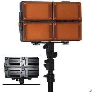 4pcs Hdv-z96 Dimmable Led Video Photo Lights Support Stand