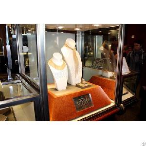 branded leather jewelry display bust