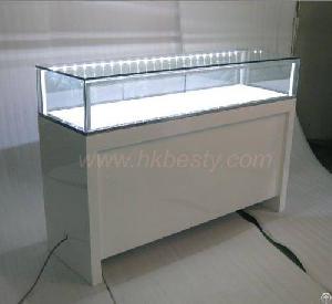 Jewelry Counter Display Showcases With Led Strips To Front And Back