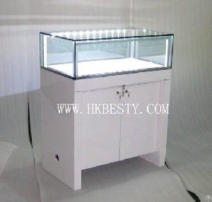 Mirrored Jewelry Counter Display Showcase Lighting