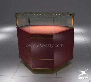 Wood Kiosk Store Display Showcases For Jewelry Shop Display Furniture