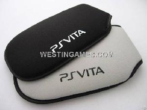 Thickening Soft Cloth Bag Pouch For Playstation Vita Psvita Silver / Black