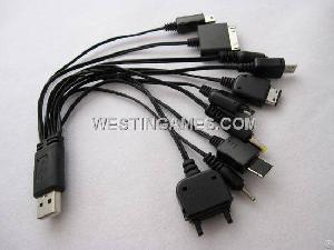 Universal 10 In 1 Usb Mobile Multi-charger Charging Cable For Iphone / Cellphones / Psp