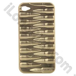 3d Bullets Design Hard Plastic For Apple Iphone 4 / 4s-gold