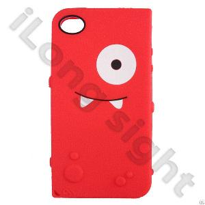 Fashion And Abstract Desgin Soft Silicone Cases For Iphone 4 And 4s-red 01