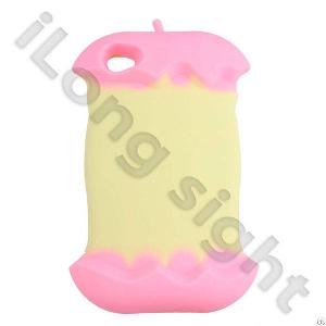 Iapplecore Series Soft Silicone Cases For Iphone 4s And Wire Oranizer-pink