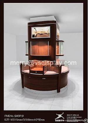 Round Jewelry Display Showcase Or Jewelry Kiosk Showcase