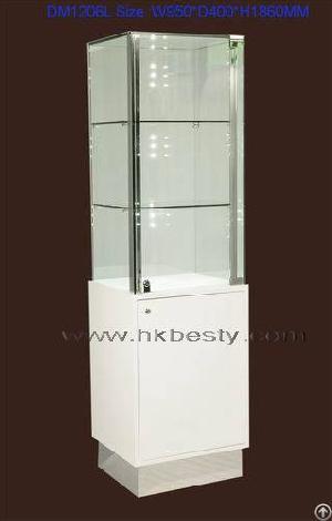 White Specularity Luxurious Mirrored Jewelry Display Cabinet Or Jewelry Display Booth