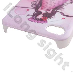 Pretty Girl Hard Plastic Back Cover For Iphone4 / 4s-base Color Plum