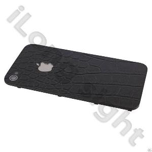 Snakelike Leatheret Back Cover For Iphone4g-black