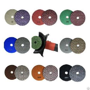 One Whole Set Of Dmd-02 Dry Polishing Pads And Angle Grinder