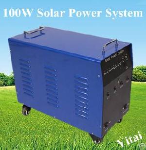 100w 40w Multi-function Mini Solar Ac / Dc Home Lighting System For Led / Tv / Fan