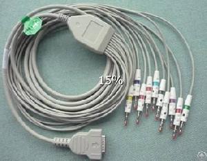 10-lead Ecg Cable For Ge Mac 500 , Mac 1200