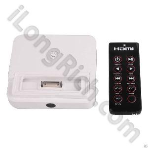 Ipad / Iphone Hdmi Dock With Remote Controller-white