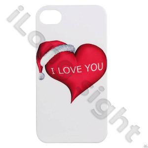 Loving Heart Plastic Case For Iphone 4 And 4s-white
