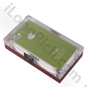 Metal Drawing Aluminium Green Cases For Iphone 4 / 4s