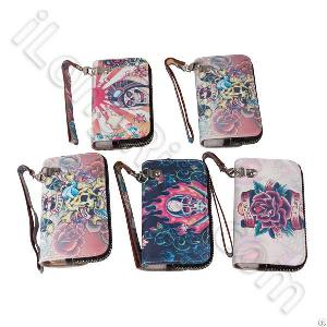 Wallet Colorprint Styles Magnetic Flip Pu Leather Cases For Iphone 4 / 4s