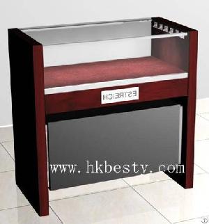 Cherry Wood Jewelry Counter In Lighting