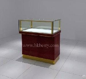 Classical Jewelry Display Counter With Led Strips To Front And Back