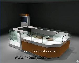 Fashionable Jewelry Display Showcase, Shopping Mall Kiosk, Display Cabinet For Jewelry With Led