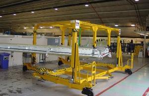 Aircraft Wing Handling Trolley-jacks And Gearboxes