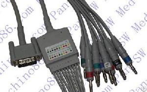 Philips Hp Ecg Cable, 10 Leads, D-sub 15 Pins Connector