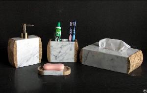 carrara marble soap dispenser tissue box towel holder