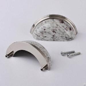 Furniture Hardware White Galaxy Granite Mushroom Knob Handle Kitchen Cabinet Knob Granite Pull