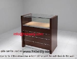 Jewelry And Watch Wall Wood Showcase Display With High Power Led Lights