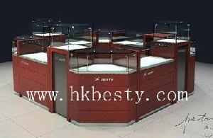 Mdf Glass Customized Jewellery Display Showcase For Kiosk