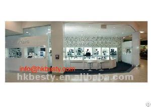 Shop Counter Design With Jewelry Display Counter, Tower And Wall Cabinet