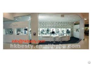 Shop Counter Design With Jewelry Display Counter, Tower And Wall Cabinet