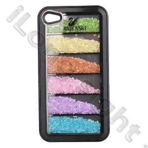 Diamante Rhinestone Inlaid Box Style Hard Case For Iphone 4 And 4s Black Green Yellow Champagne Pin