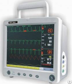 Multi-parameter 15 Inch Patient Monitor Full-lead Ecg , 7 Channels Display Simultaneously