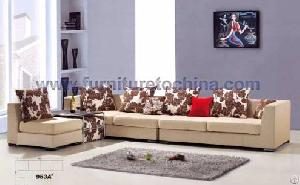 Contemporary Sofa With Ottoman And Coffee Table, Fabric Sectionsl Sofa, Leisure Corner Furniture