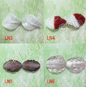 Handmade Leaf Lampwork Glass Beads Hongkong Jewelry Show Beads