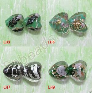 Heart Lampowork Glass Beads Handmade Chinese Beads 2012 Fashion Lampwork Jewelry Accessories