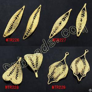 Leaf Brass Filigree Charms 2012 Fashion Brass Jewelry Accessories