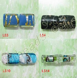 Rectangle Lampwork Glass Beads Handmade Chinese Beads